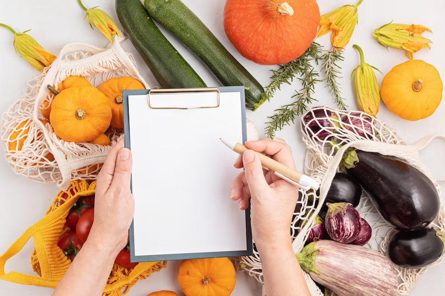 Listing vegetables for plant based diet