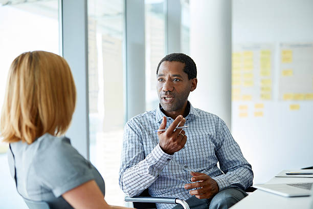 Colleagues communicating with each other