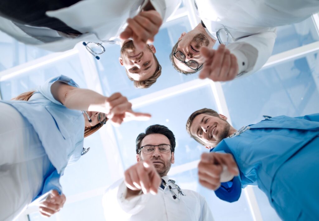 Hospital Employees Having Fun