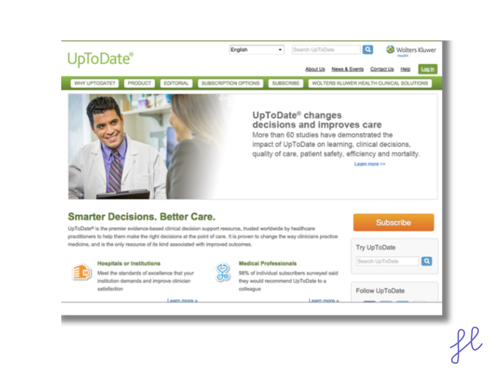UpToDate digital tool for nurses